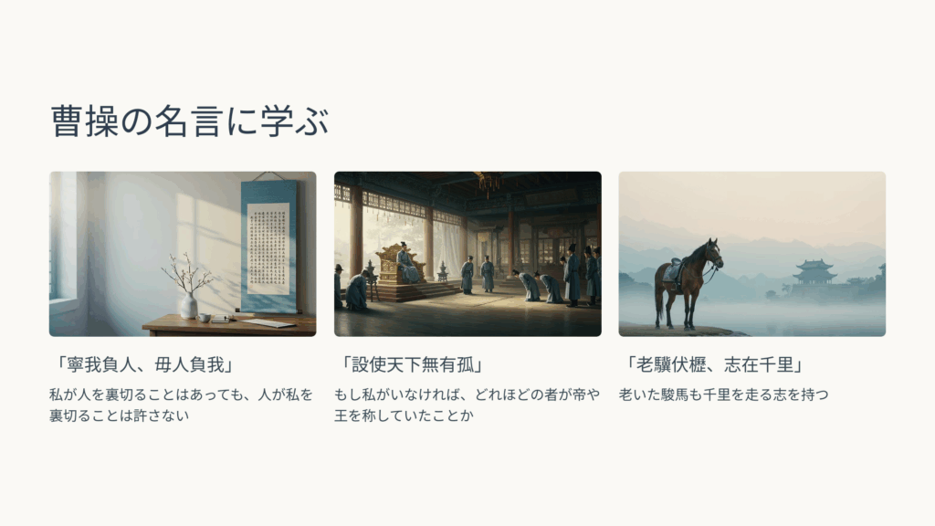 曹操の代表的な名言は?