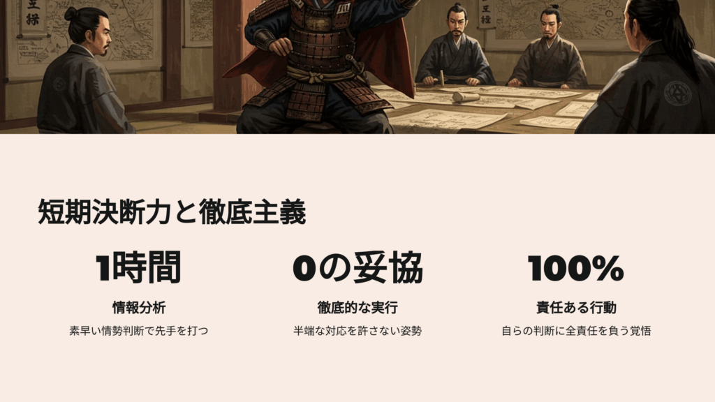 短期決断力と徹底主義